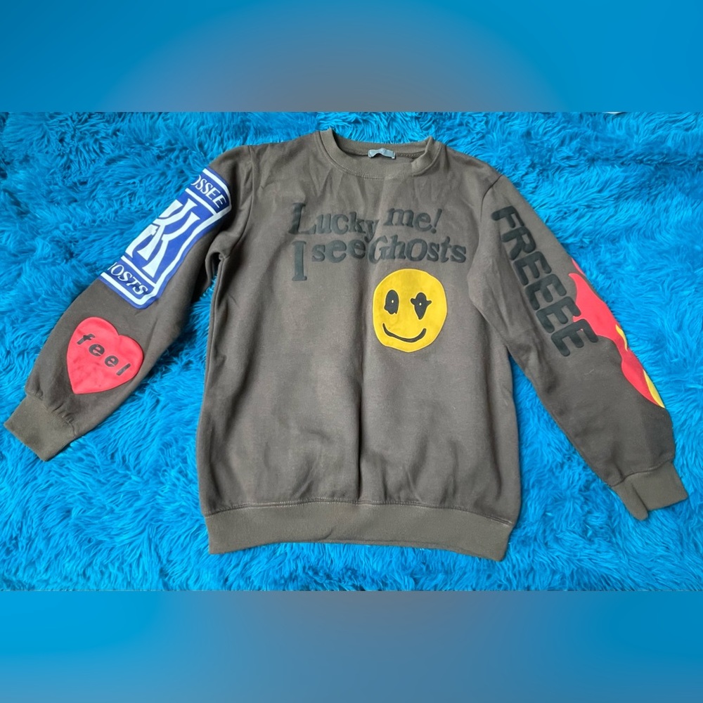 Yeezy Kanye Lucky Me I See Ghosts sweat shirt mens size medium